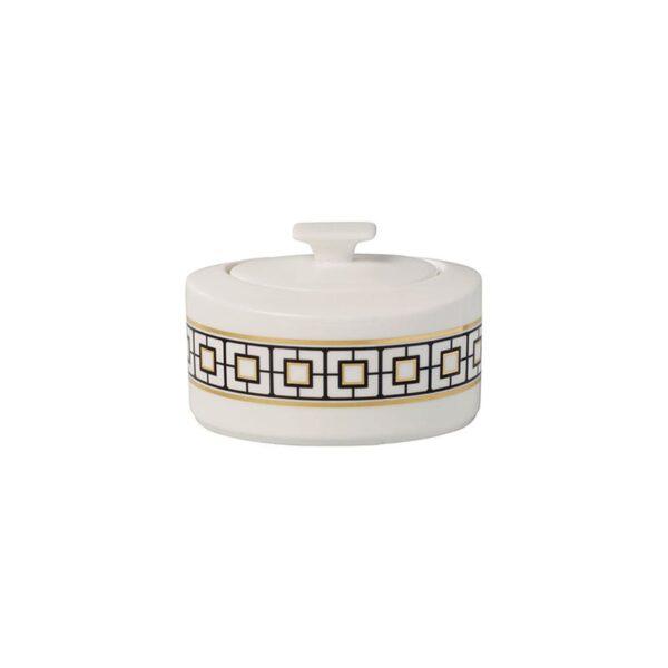 Villeroy & Boch Zuccheriera MetroChic, 330 ml, bianco-nero-oro