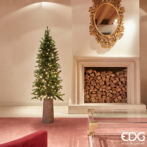 EDG Enzo De Gasperi - Albero di Natale Pino Slim Artificiale H150 cm con 260 Led