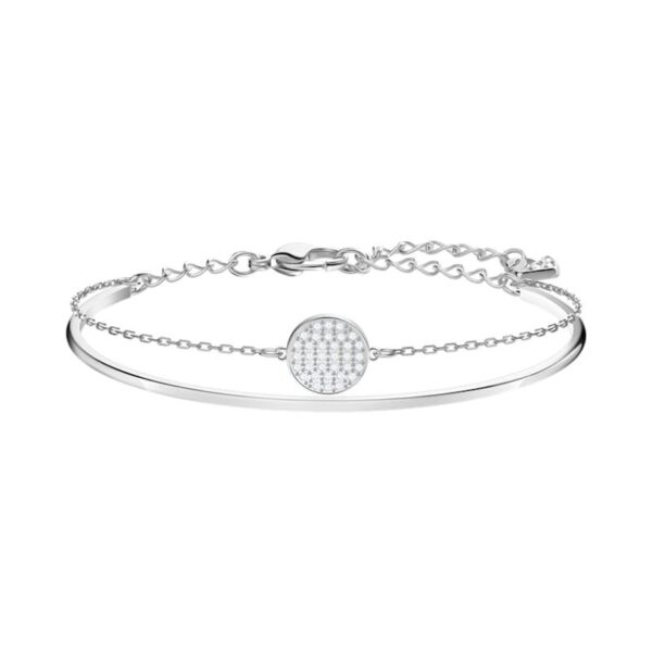 Swarovski - Bracciale rigido Ginger Bianco, Placcato rodio
