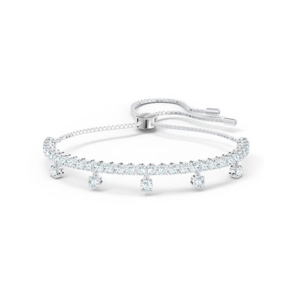 Swarovski - Braccialetto Subtle Drops Bianco, Placcato rodio