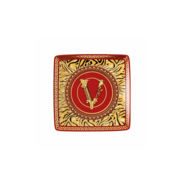 Rosenthal Versace - Coppetta quadra piana Natale Virtus Holiday 12 cm