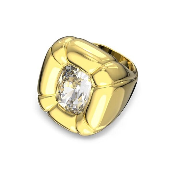 Swarovski - cocktail ring dulcis crystals cut gold yellow cushion color gold color