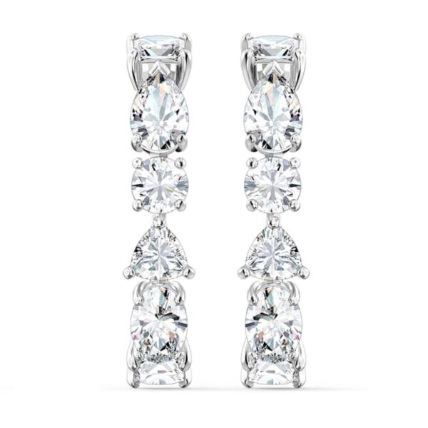Swarovski - Orecchini ear cuff Tennis Deluxe Cristalli a taglio misto, Placcato rodio