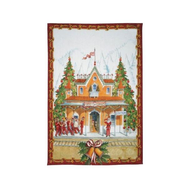 Tessitura Toscana Telerie - Strofinaccio Christmas Express Rosso 50x70 cm
