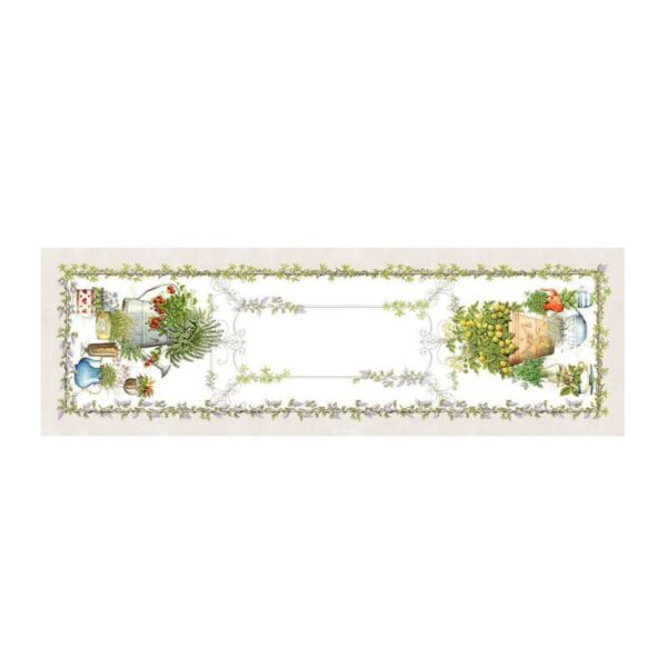 Tessitura Toscana Telerie - Tovaglia vis a vis Balcon Potager Verde 45x170 cm