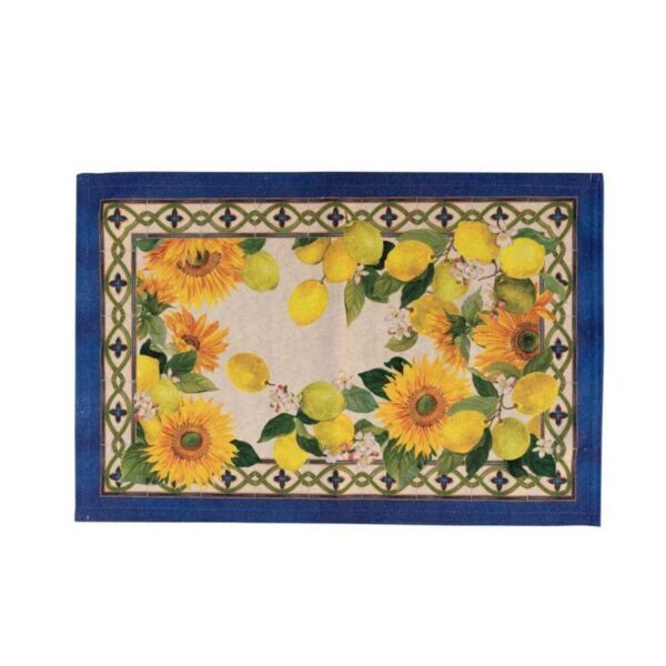 Tuscany Textura Telerie - TiptaP Etruscan Garden yellow carpet 52x120 cm