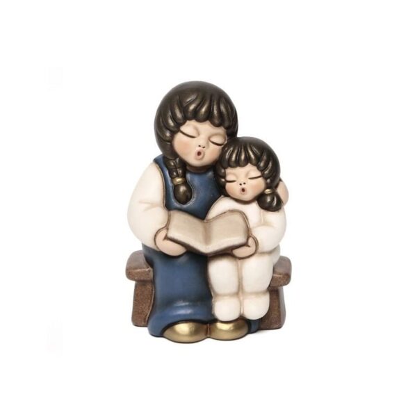 Thun - Coppia di bimbi che leggono Presepe Giubileo variante blu