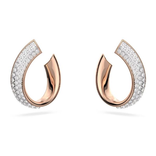 Swarovski - Orecchini a cerchio Exist - Piccoli, Bianchi, Placcato color oro