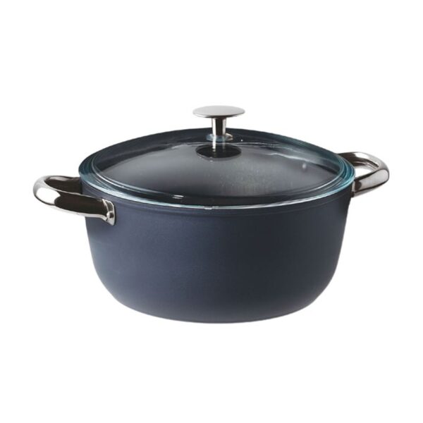 Sambonet - Casseruola Alta 2 M. Cm 24 C/Cop. - Midnight Blue Silver Protection