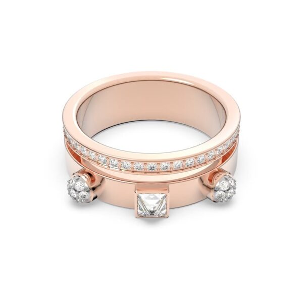 Swarovski - Anello Thrilling - Bianco, Placcato color oro rosa