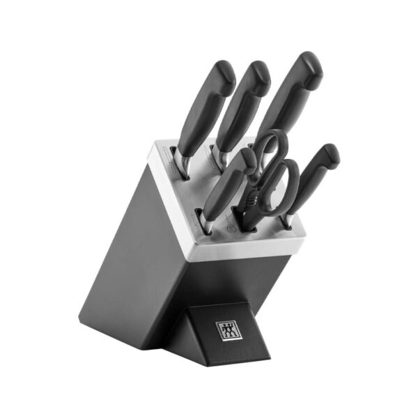 Zwilling - Set di coltelli con ceppo con sistema auto affilante 7 pz Nero - Four Star
