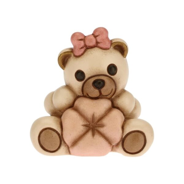 Thun - Teddy con quadrifoglio portafortuna rosa