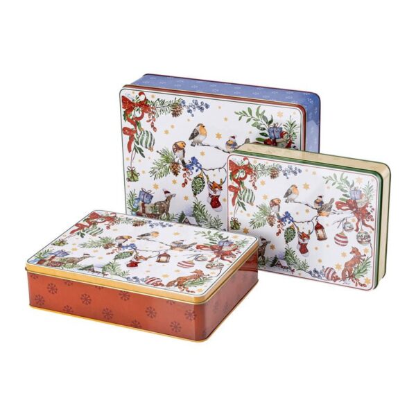 Hutschenreuther - Set 3 barattoli biscotti - Weihnachtslieder Leise rieselt der..