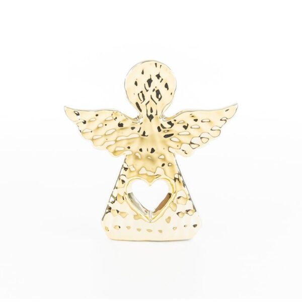 Angelo Natalizio in porcellana oro 13x3x13,5 cm