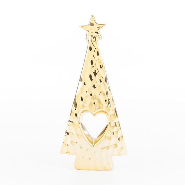 Le Stelle - Albero Natalizio in porcellana oro 10x4x22,5 cm
