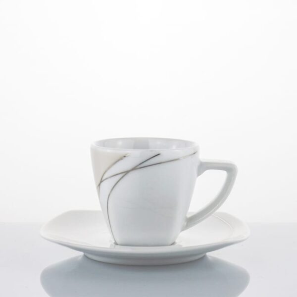 Weissestal - Set 6 Tazzine Caffè con piattini - Elix Platino