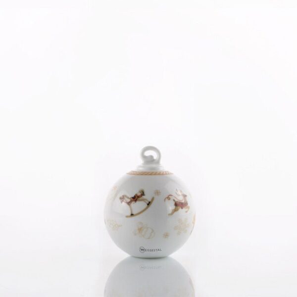 Weissestal - Sfera di Natale per albero in porcellana 6,5x8 cm - Xmas