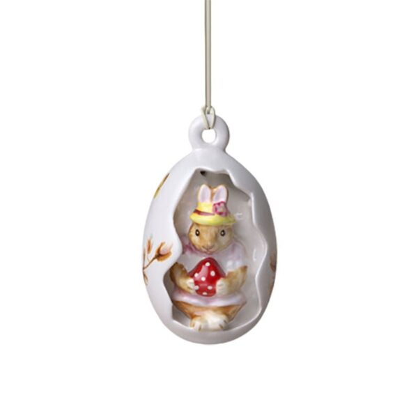 Villeroy & Boch - Bunny Tales uovo decorativo Anna, fiori rosa, 7 cm