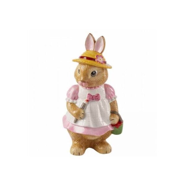 Villeroy & Boch - Bunny Tales statuina grande Anna, 10,5 x 11 x 22 cm, rosa/marrone