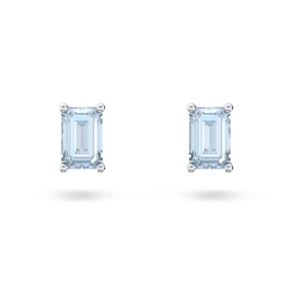 Swarovski - Orecchini a lobo Stilla Taglio ottagonale, Blu, Placcato rodio