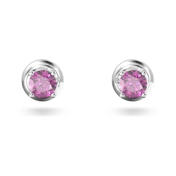 Swarovski - Orecchini a lobo Stilla Taglio tondo, Viola, Placcato rodio
