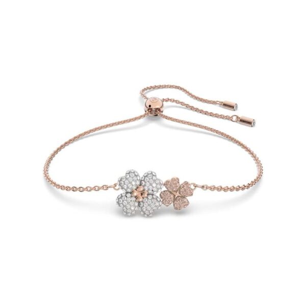 Swarovski - Braccialetto Latisha Fiore - Multicolore, Placcato color oro rosa