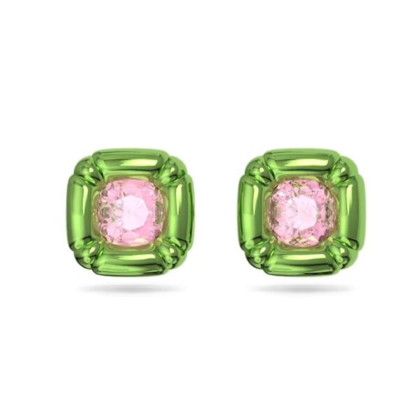 Swarovski - Orecchini a Lobo Dulcis, Taglio Cushion, Verde