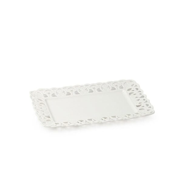 Hervit - Vassoio rettangolare porcellana traf. 36x25cm