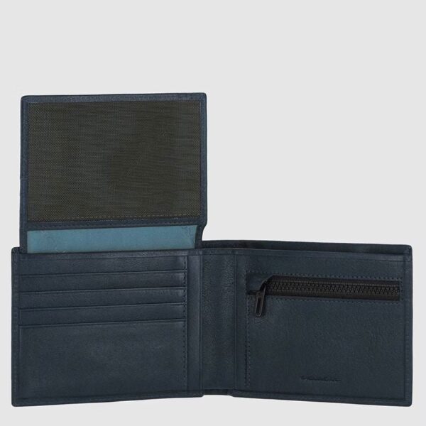 Piquadro - Billetera para hombres con puerta de moneda cerrada por Harper Zip