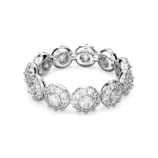 Swarovski - Anello Constella Taglio tondo, Pavé, Bianco, Placcato rodio 58