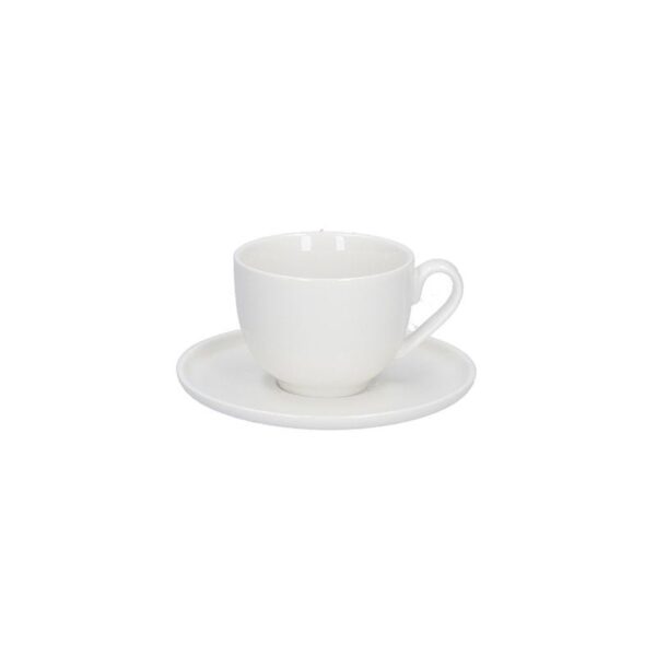 Porcellana Bianca - Tazza Caffè con Piattino Corte 80 cc