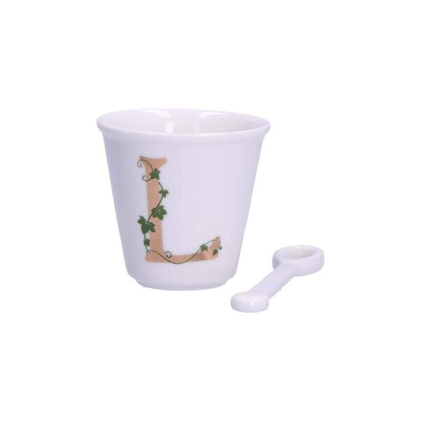 Porcellana Bianca - Bicchierino 'L' con cucchiaino