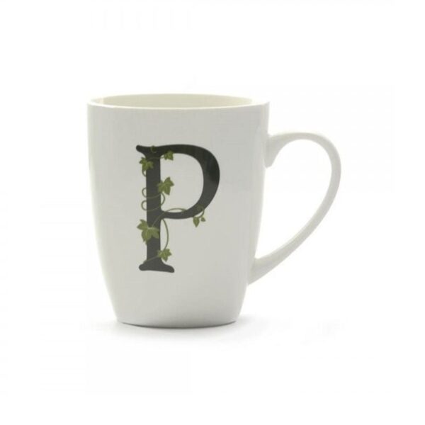 Das weiße Porzellan - Becher Tasse Buchstabe &#39;P&#39;