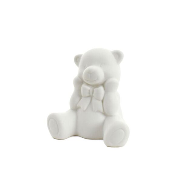 Hervit - Orsetto Led Porcellana Bianca 9 cm - Biscuit