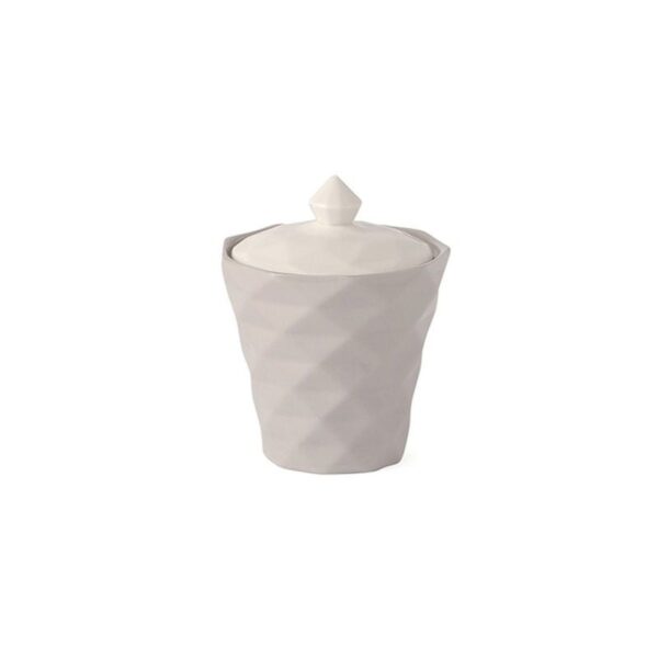 Hervit - Contenitore porcellana grigio dia.11,5x14cm