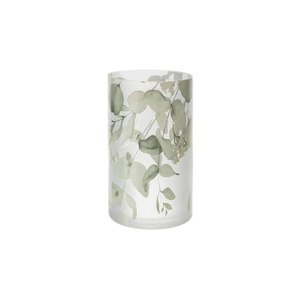 Hervit - Vaso vetro decoro floreale 12x20 Giallo - Botanic