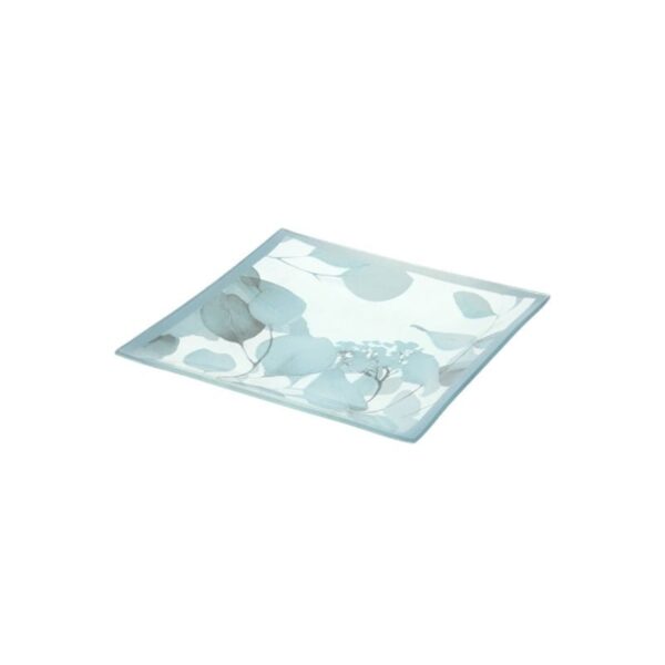 Hervit - Piatto in vetro 20x20 Blu - Botanic