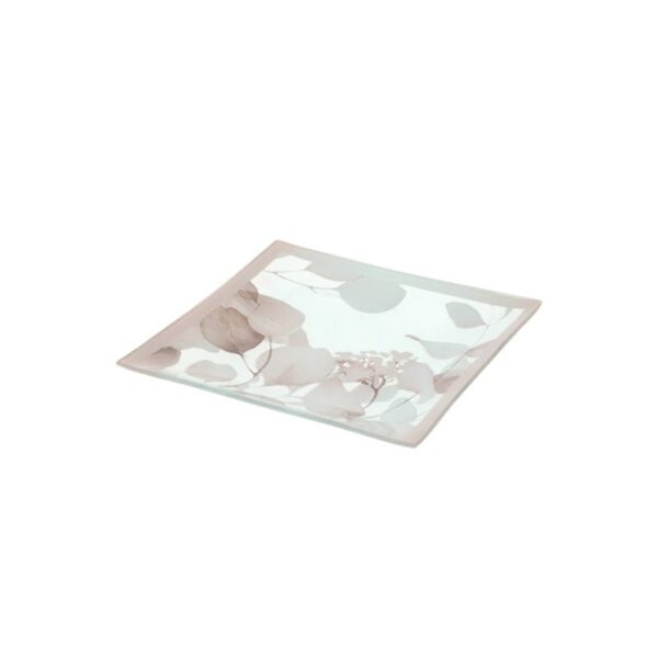 Hervit - Piatto in vetro 20x20 Rosa - Botanic