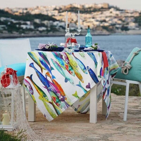 Tessitura Toscana - Tovaglia Avorio 170x270 - Poisson Bleu