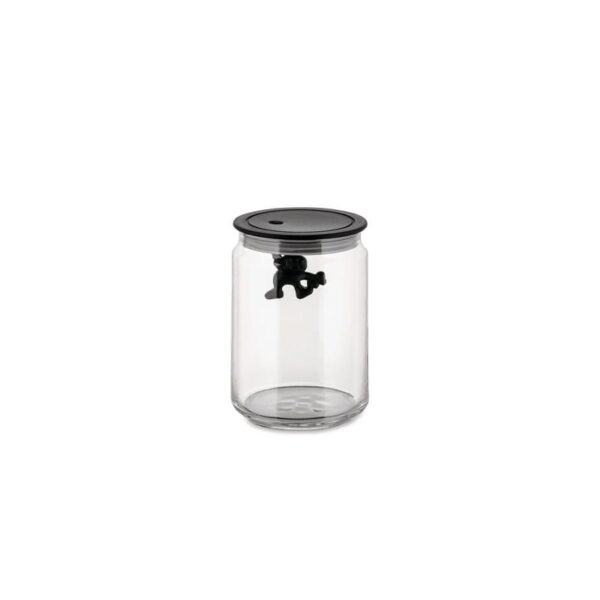 Alessi - Barattolo Ermetico 70 cl Nero - Gianni a little man holding on tight