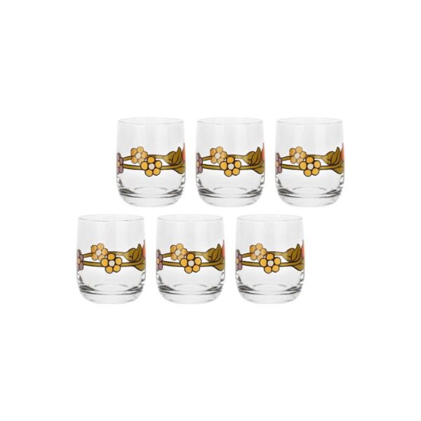 Thun - Set 6 bicchieri in vetro con fiore e tulipano - Country