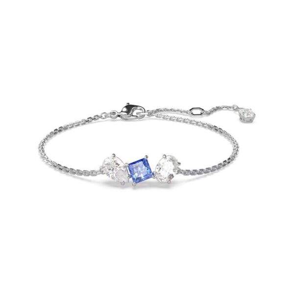 Swarovski - Bracciale Blue/White Placcatura in Rodio Taglio Misto Mesmera M