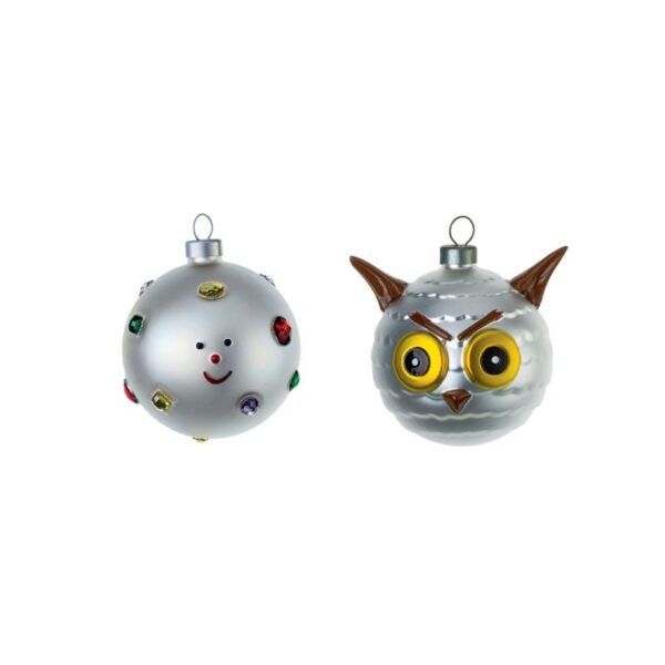 Alessi - Set 2 palline per albero di natale - Fioccodineve e Uffoguffo