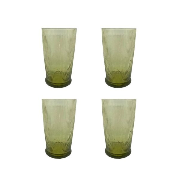 Rose &amp; Tulipani - Set 4 Gafas Bibita - Happy Rain Green