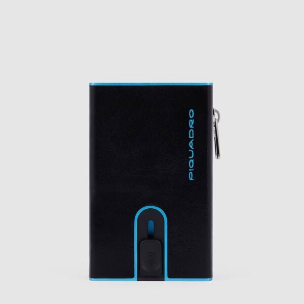 Piquadro - Porta carte di credito con sliding system e tasca portamonete – Nero