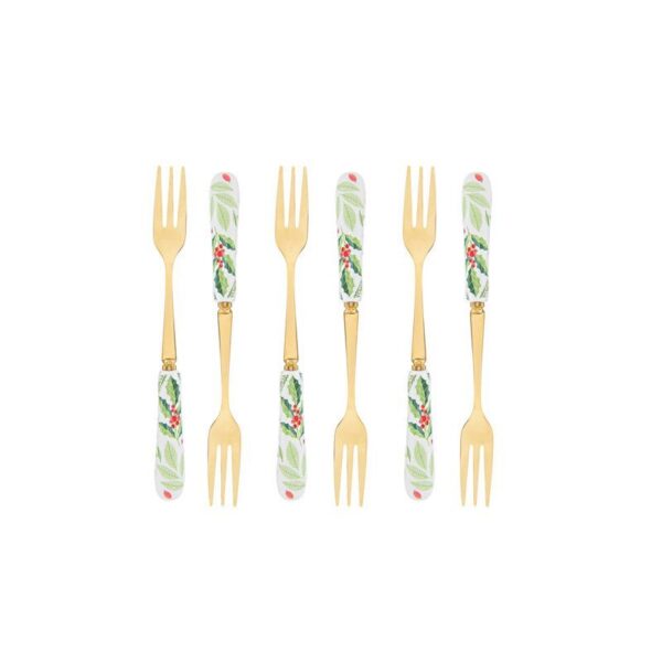 Le Stelle - Set 6 pz Forchettine Bianco Natale 15 cm