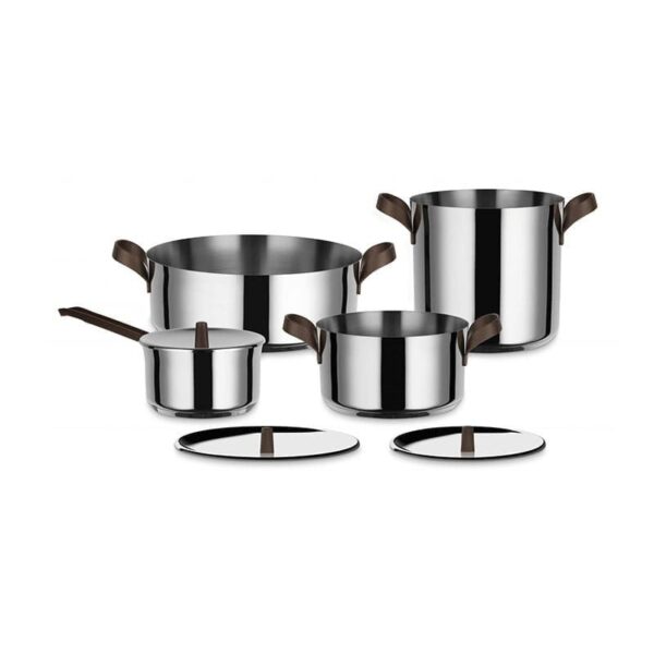 Alessi - Set Di Pentole In Acciaio Inossidabile 7 Pezzi - Edo