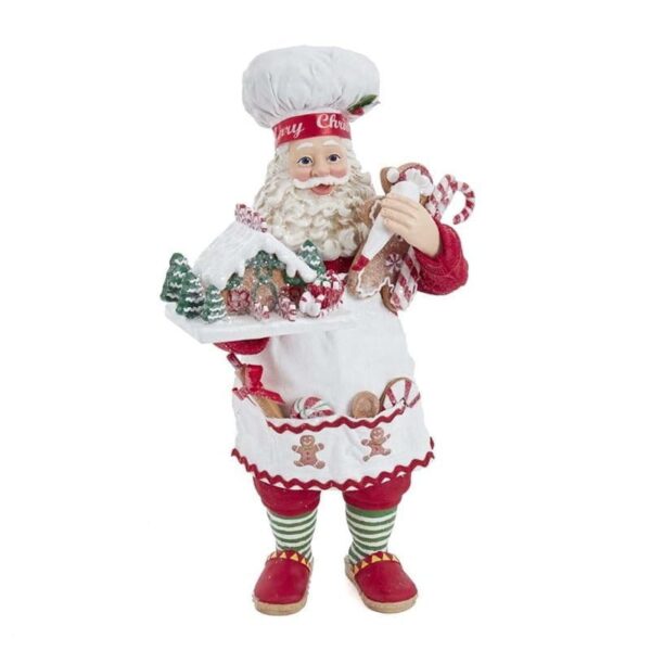 Kurt S. Adler - Figurina Di Babbo Natale Chef Gingerbread 26 cm - Fabriché