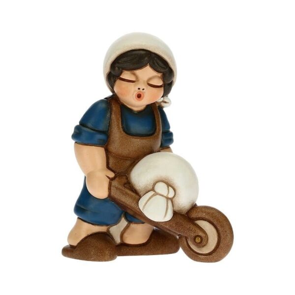 Thun - Uomo Con Carriola Presepe Classico Variante Blu