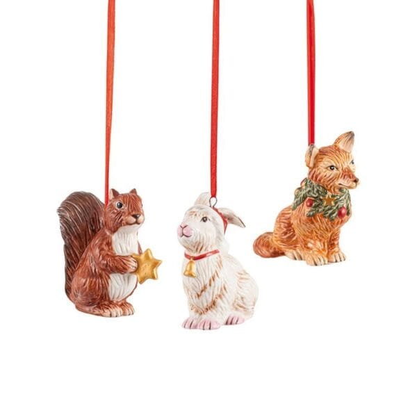 Villeroy &amp; Boch - Set of Christmas Bosco Christmas decorations, 6 x 7 cm, 3 pieces - Nostalgic Ornaments